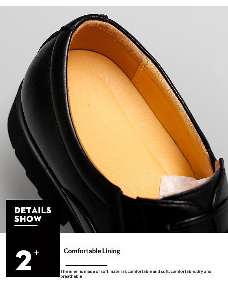 Glide Business Leather Soft Sole Lightweight Office Commute Comfortable Inner Lining Convenient Slip-On Wholesale Men's Shoes_voghion.com