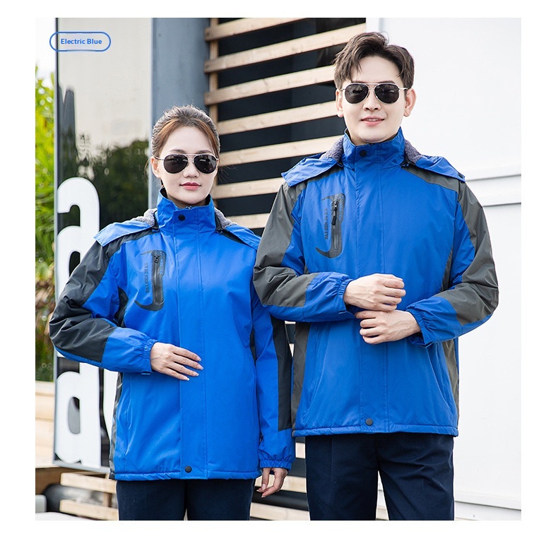 Veste de travail d'hiver personnalisée pour garçon, rembourrée en coton, doublée polaire, coupe-vent et épaisse, avec impression personnalisée._voghion.com