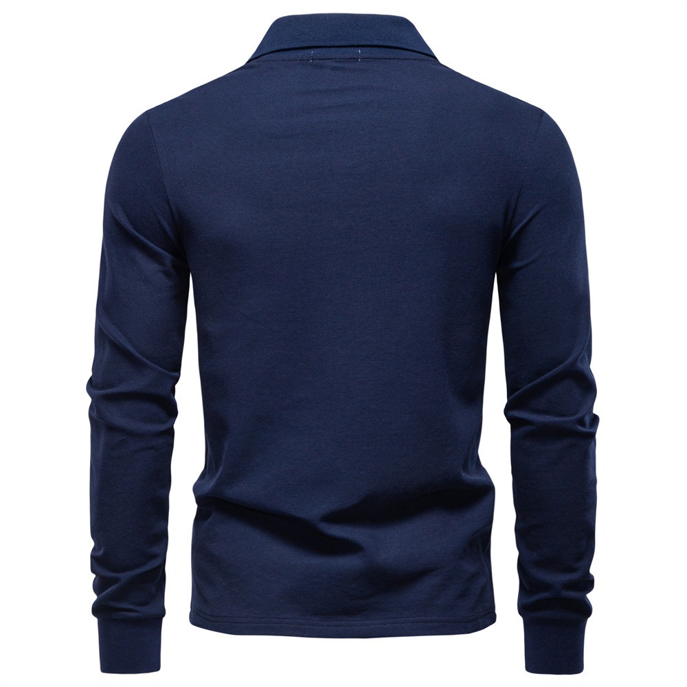 boy Boy POLO Shirt Versatile Top High-quality Polo Men's 2025 Solid Color Autumn Casual Turn-down Collar Long Sleeve_voghion.com