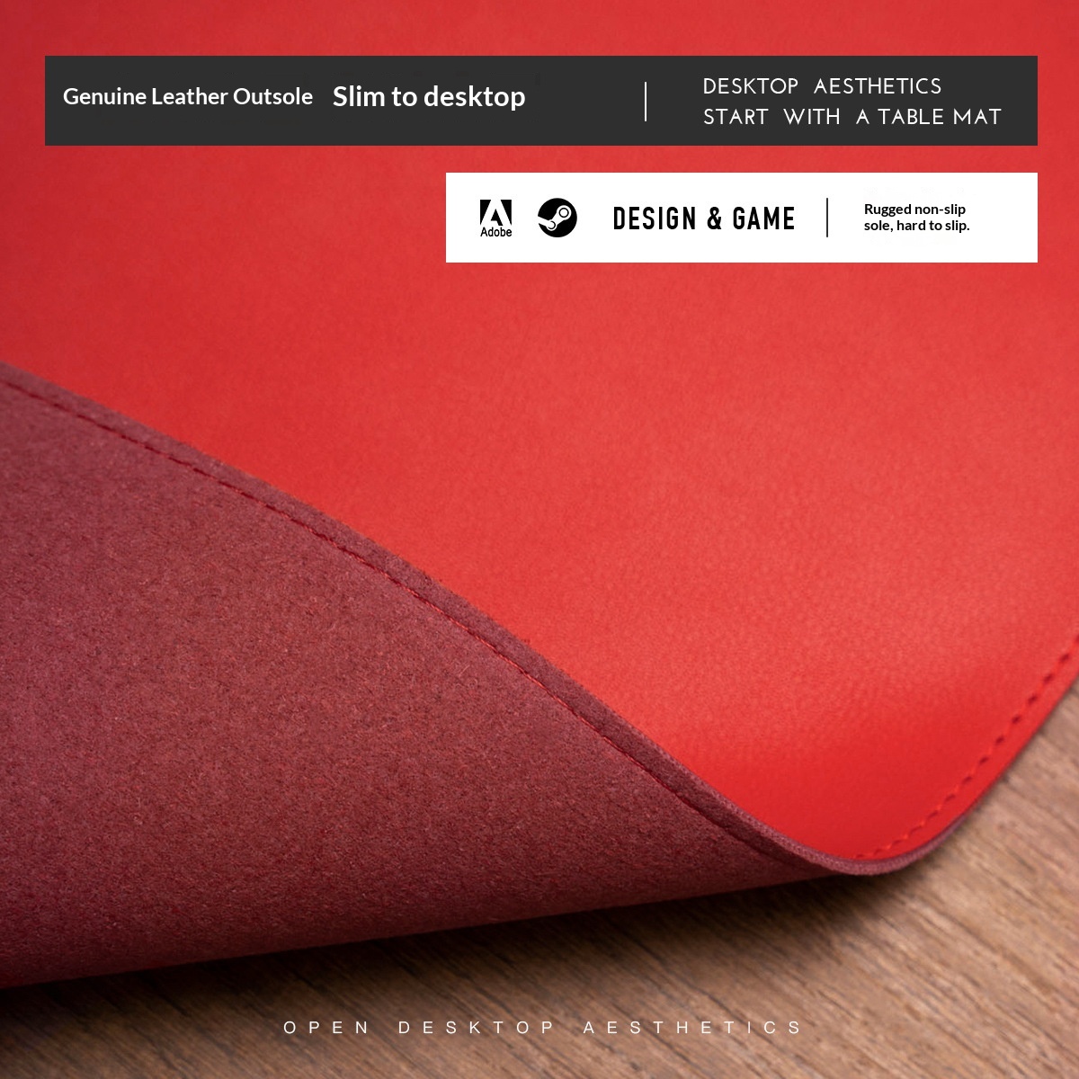 NeoGear NeoGear NeoGear Two-Layer Genuine Leather Large Mouse Pad Office Protector Desk Non-Slip Scratch-Resistant Mat Light Style_voghion.com