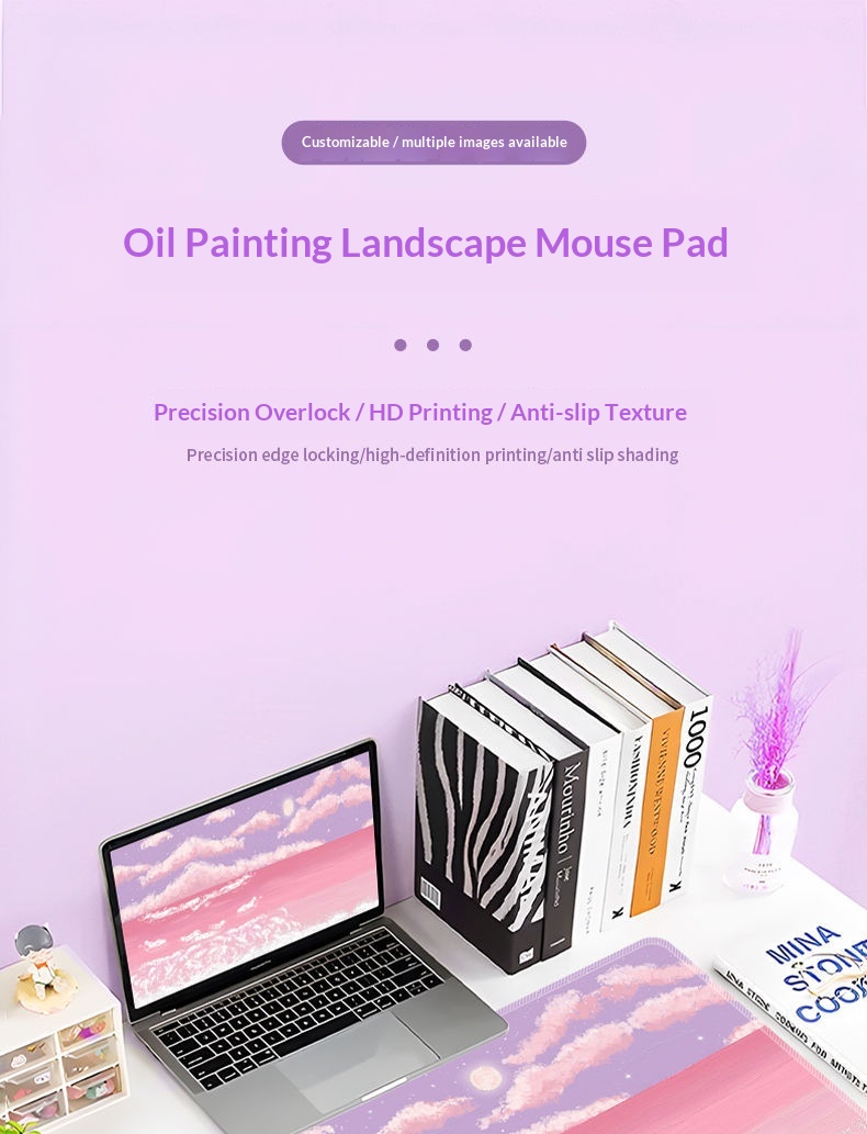 NeoGear NeoGear NeoGear NeoGear Tappetino per mouse con pittura a olio extra large per ragazze con supporto per il polso Stile Ins Tappetino per scrivania da ufficio per laptop_voghion.com