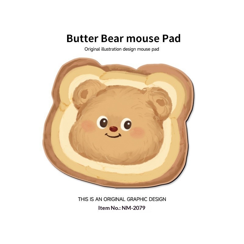 NeoGear NeoGear NeoGear Cute Toast Bear Mouse Pad Small Wrist Support Irregular Cartoon Girl Ins Style Computer Office Desk Mat_voghion.com