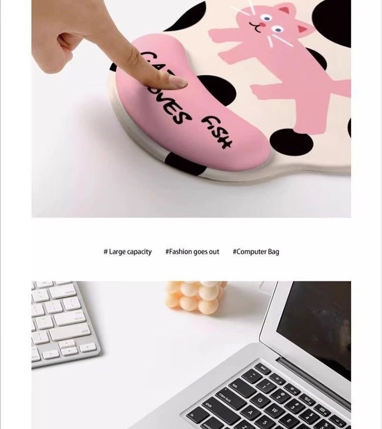NeoGear NeoGear NeoGear Niedliche Cartoon-Katze-Maus für Frauen, verdickte Handauflage, rutschfeste Handgelenkauflage für Büro-Computer-Desktop_voghion.com