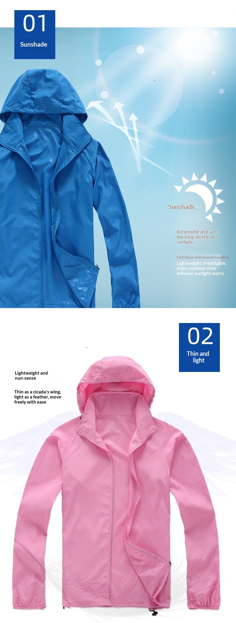 ragazzo Ragazzo Giacca estiva sottile da uomo all'ingrosso Giacca antivento da donna con protezione solare per esterni_voghion.com