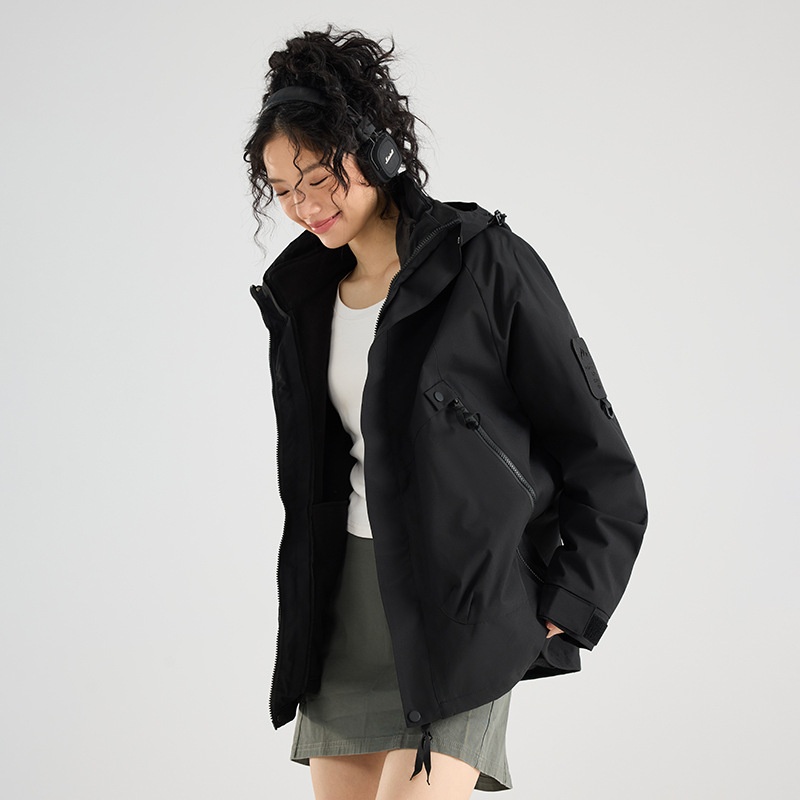 Boy Mountain Style Damen 3-in-1 Jacke Herren Outdoor Winddicht Wasserdicht Locker Übergröße Mantel Herausnehmbares Innenfutter_voghion.com