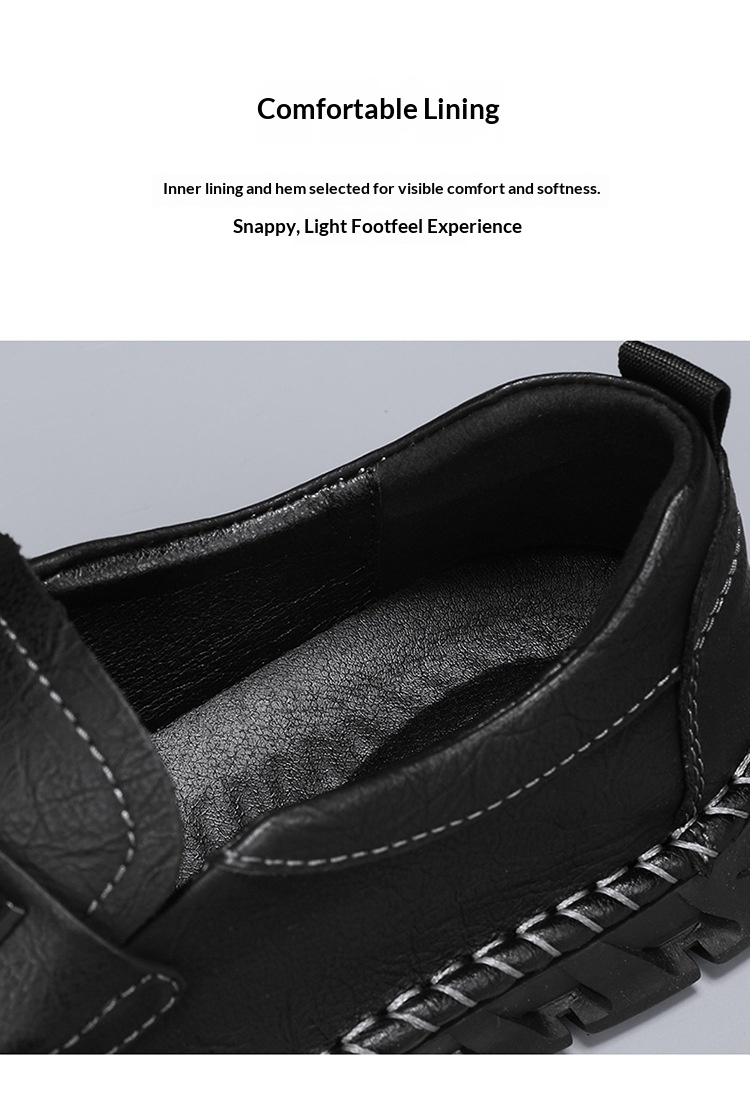 Voyage Cross-Border Export Large Size Hand-Sewn Casual Soft Sole Wide Toe Business Leather Shoes Men's Slip-On Loafers_voghion.com