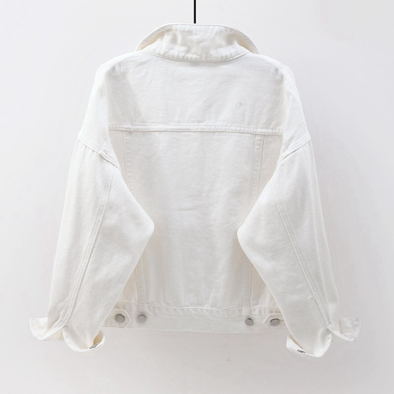 ChicShe, giacca in denim colorata e taglie forti per donna, stile coreano corto e ampio, per studenti_voghion.com