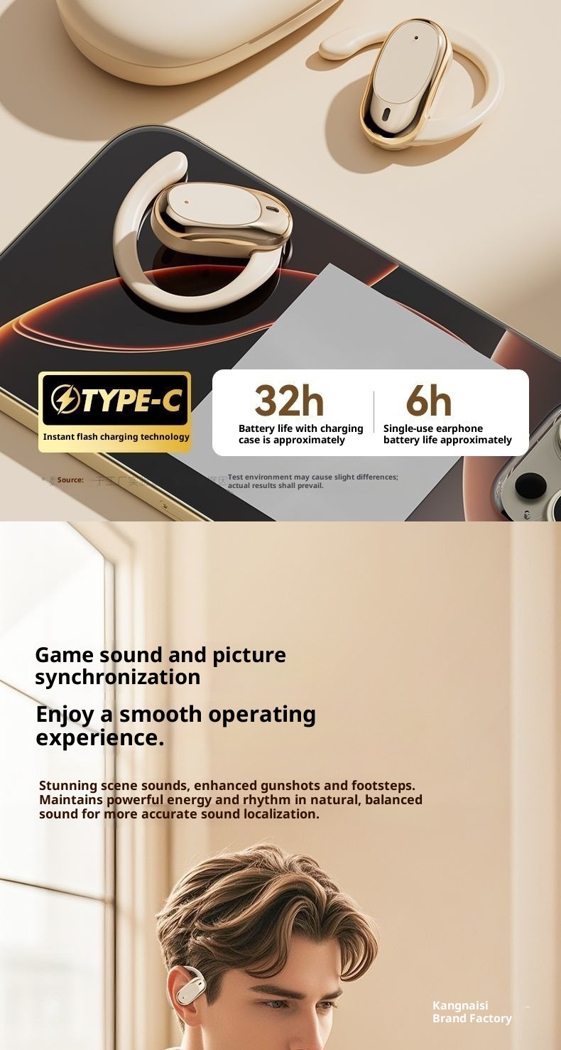 Écouteurs intra-auriculaires Bluetooth NeoGear 2025 : nouvelle technologie sans fil, conduction ouverte, IA, traduction intelligente, autonomie ultra longue, réduction du bruit pour le sport_voghion.com