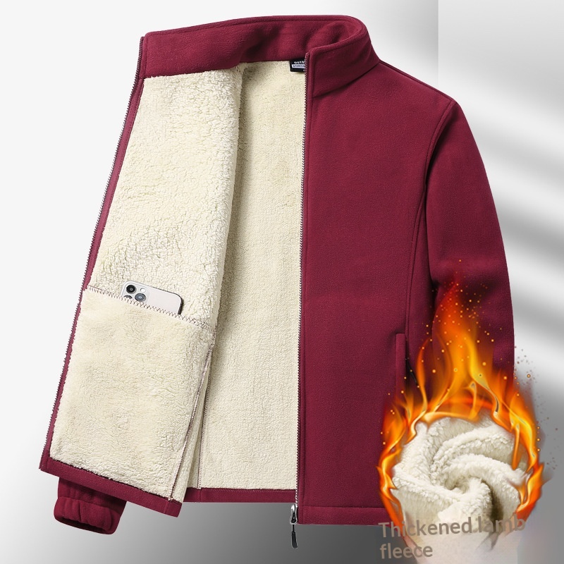 boy Boy Autumn Winter Lamb Wool Men's Jacket Fleece Lined Oversized Loose Warm Coat For Men Plus Size_voghion.com