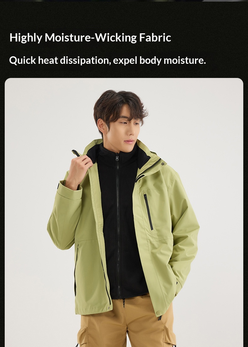 Veste de cyclisme 3 en 1 pour femme, doublée polaire, imperméable et coupe-vent, avec fermeture thermocollée, conforme aux normes nationales._voghion.com