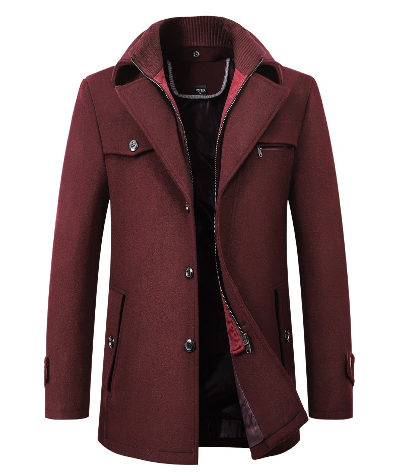 boy Boy 2025 New Woolen Business Casual Fashion Thickened Warm Oversized Men's Trendy Trench Coat_voghion.com