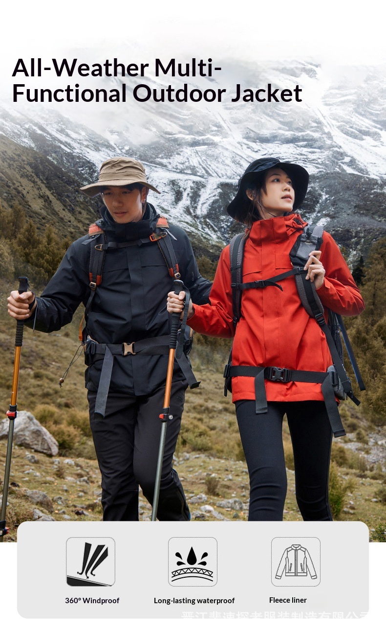 boy Boy Tuo Road Same Style Suzaku Red Jacket For Women Outdoor National Standard Waterproof Men's Three-in-One Windproof_voghion.com