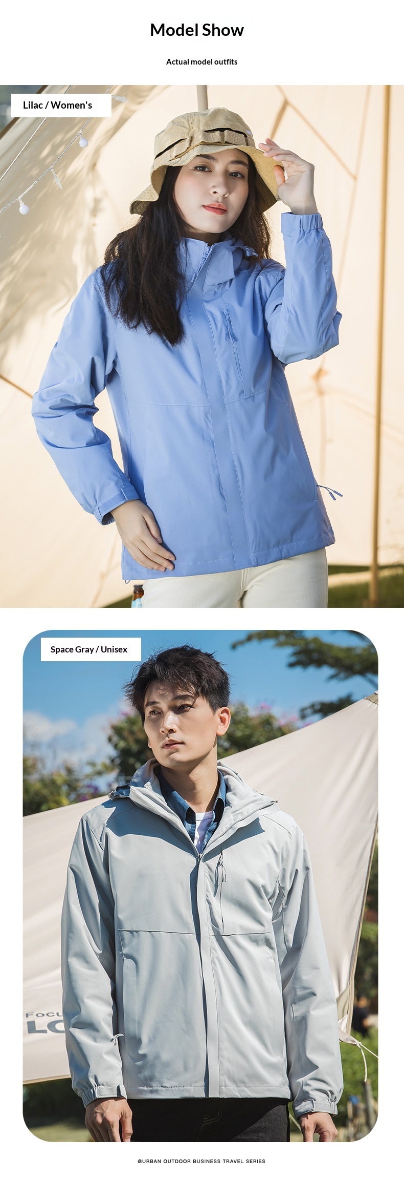 boy Boy New Outdoor Hiking 3-in-1 Jacket Men Windproof Waterproof Solid Color Two-Piece Set Women Coat Group Purchase Label_voghion.com