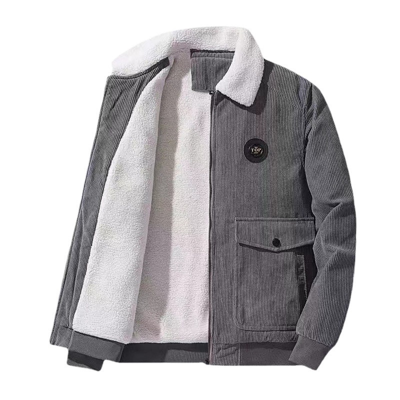 boy Boy Fleece Lined Thickened Woolen Jacket Autumn Winter New Warm Clothing Men's Short Coat Overcoat_voghion.com