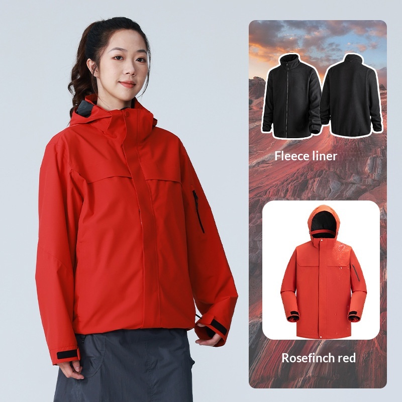 boy Boy Tuo Road Same Style Suzaku Red Jacket For Women Outdoor National Standard Waterproof Men's Three-in-One Windproof_voghion.com