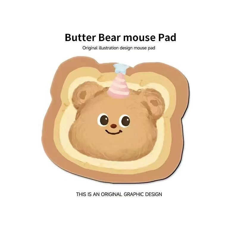 NeoGear NeoGear NeoGear Cute Toast Bear Mouse Pad Small Wrist Support Irregular Cartoon Girl Ins Style Computer Office Desk Mat_voghion.com