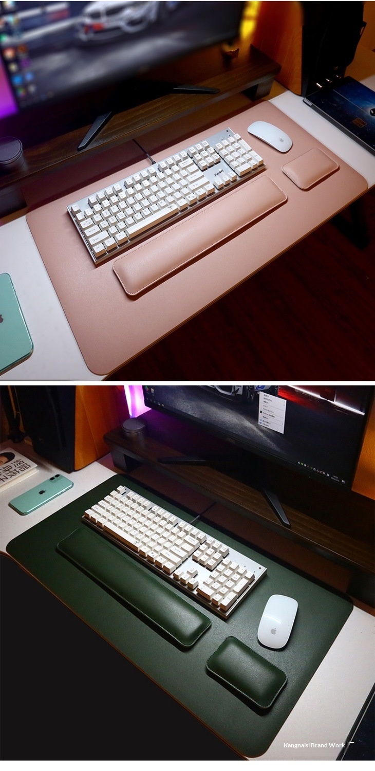 NeoGear NeoGear NeoGear Mouse per computer in pelle bifacciale Tastiera in memory foam per giochi da ufficio Poggiapolsi per mani_voghion.com