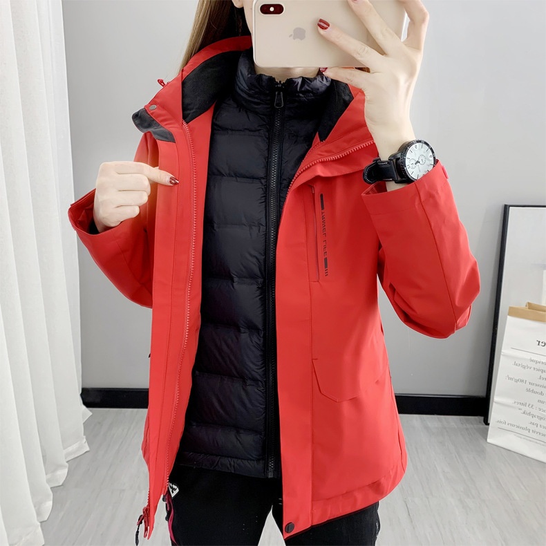 Sommerwanderanzug für Jungen mit Daunenfutter für Herren, Outdoor-Arbeitsbekleidung, wasser- und winddicht, 3-in-1 wasserabweisend_voghion.com