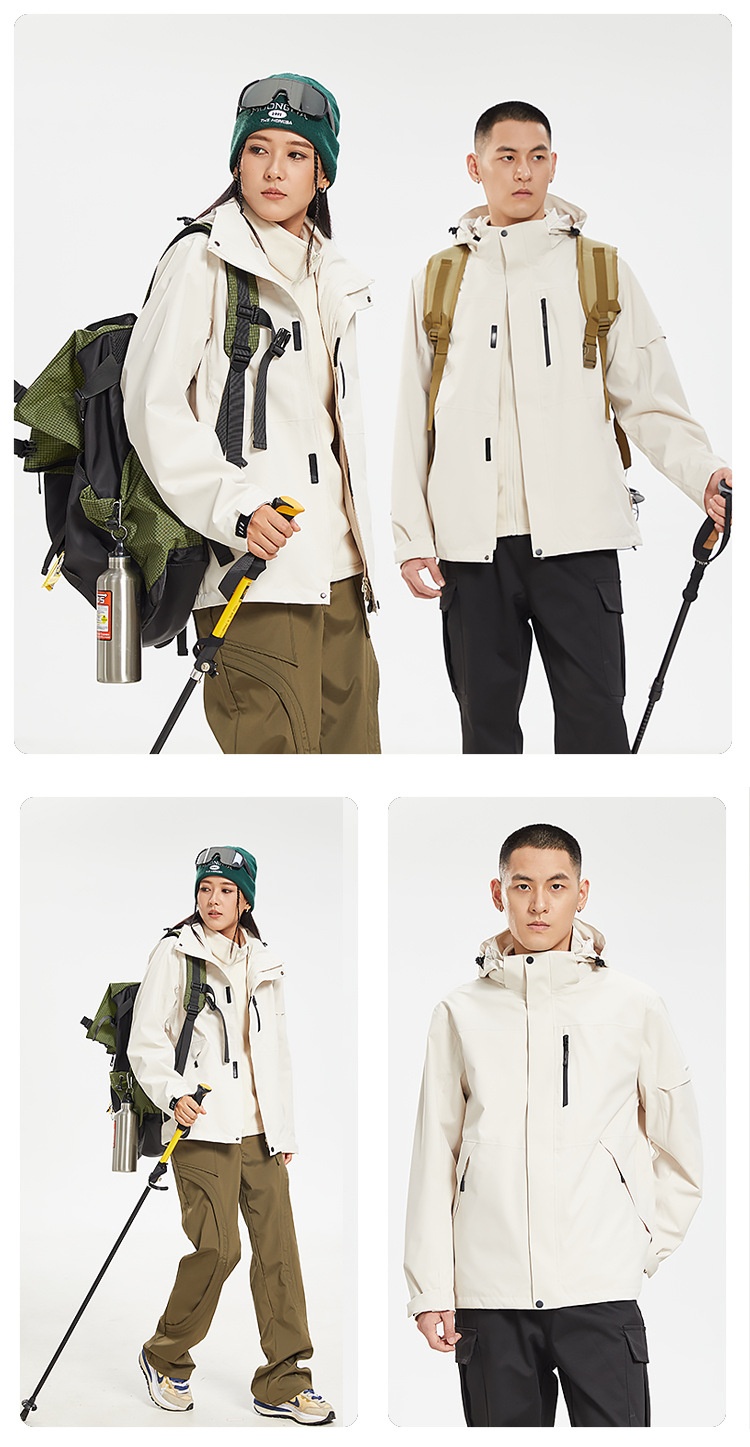 Boy Mouxihe Drei-in-Eins-Jacke im gleichen Stil für Damen und Herren, Outdoor-Camping, winddicht, wasserdicht, Arbeitskleidung, individuell anpassbar_voghion.com