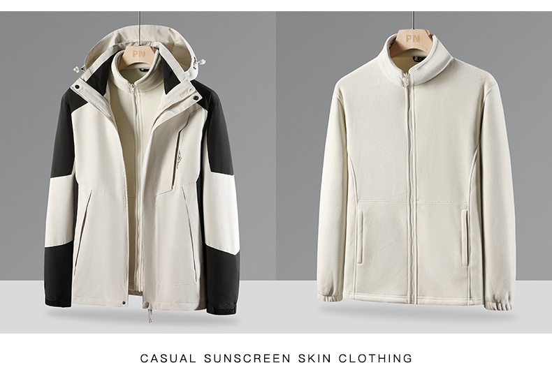 boy Boy Women's Trendy Brand Three-in-One Detachable Two-Piece With Fleece Lining, Thickened Men's Mink Velvet Windproof_voghion.com