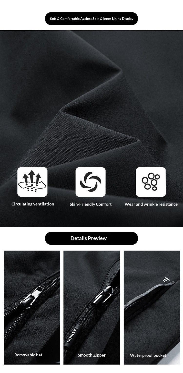 boy Boy 2025 New Main Promotion Detachable Hood Men's Windbreaker Casual Windproof Jacket For Young And Middle-aged Men_voghion.com