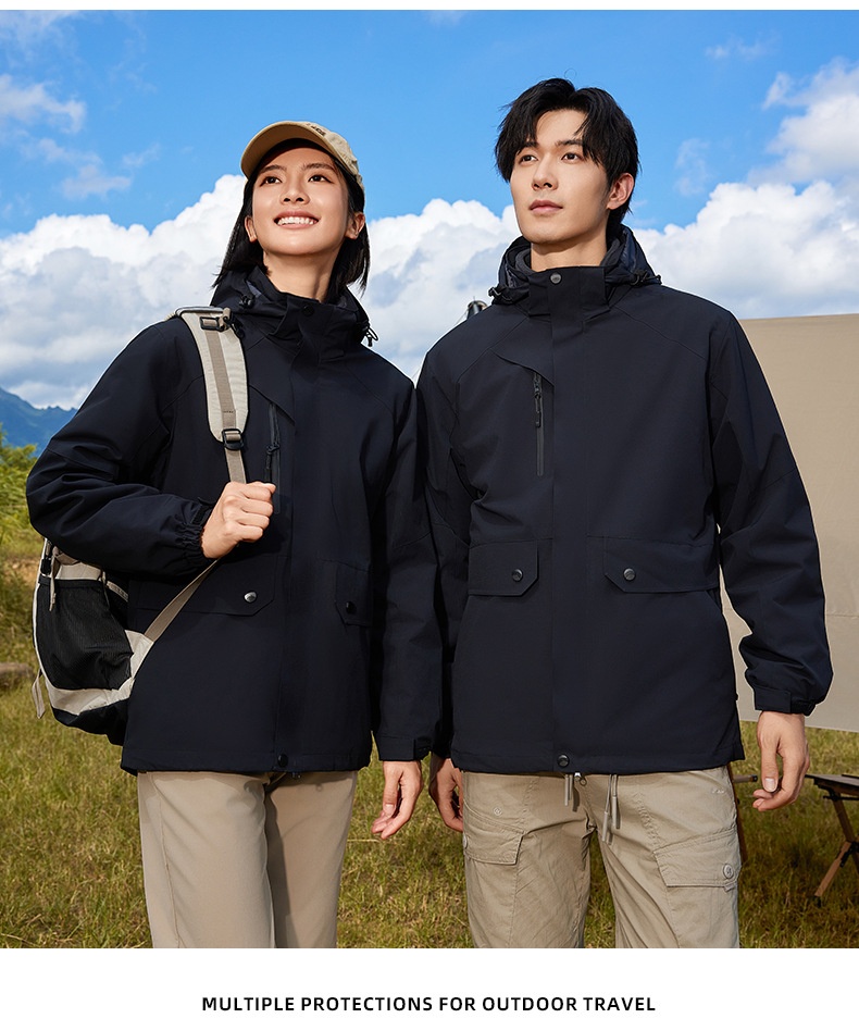 Giacca a vento da uomo, impermeabile e antivento, 3 in 1, staccabile, autunno inverno, nuovo set da due pezzi per esterni, da donna_voghion.com