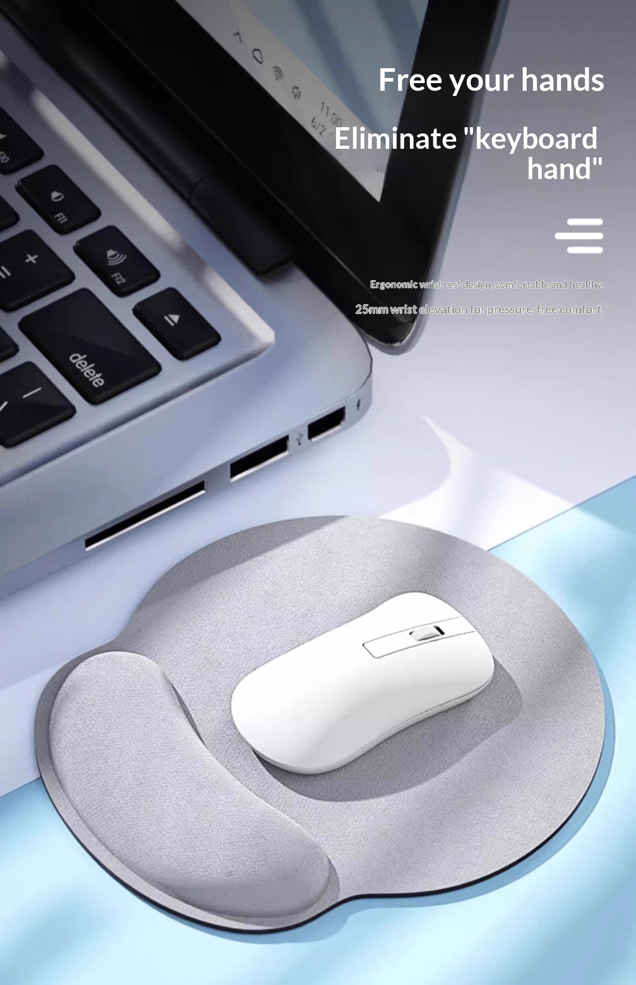 NeoGear NeoGear NeoGear Office Tapis de souris 3D épais pour jeux et e-sports, couleur unie, en mousse à mémoire de forme confortable et antidérapant_voghion.com