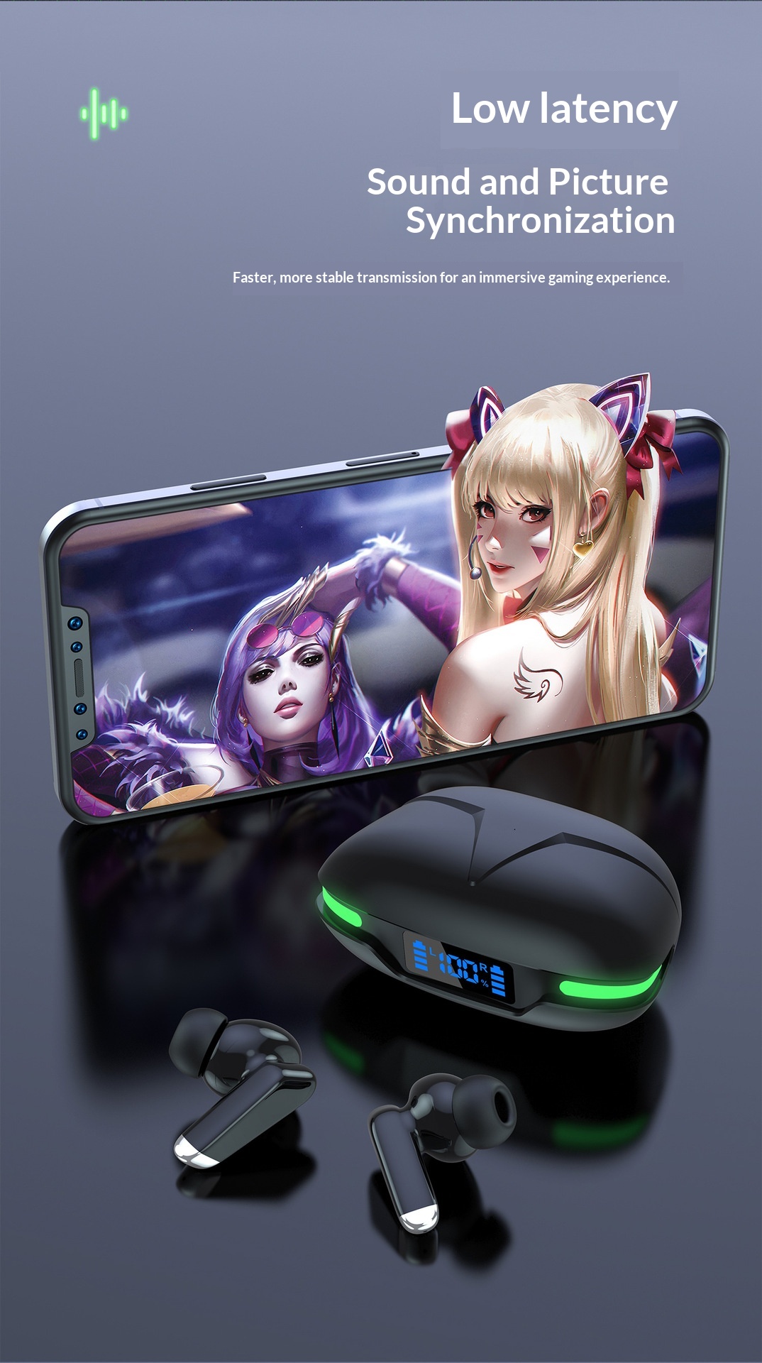 NeoGear NeoGear Cross-border New F9-U26 Wireless LED Smart Display digitale a tre schermi Auricolari Bluetooth touch ad alta qualità del suono_voghion.com