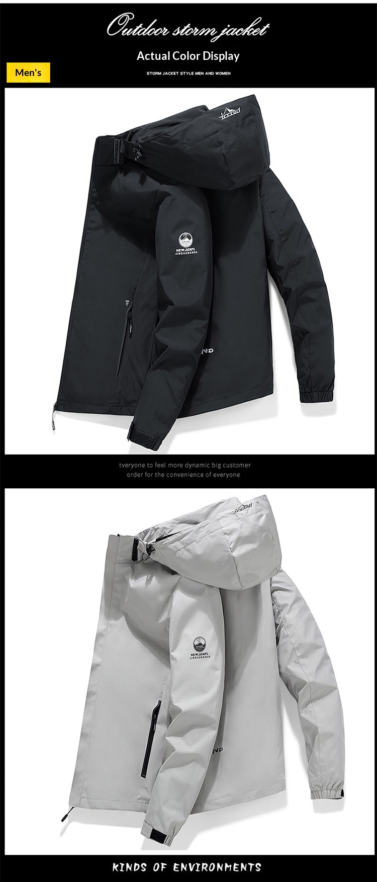 boy Boy 2025 New Main Promotion Detachable Hood Men's Windbreaker Casual Windproof Jacket For Young And Middle-aged Men_voghion.com