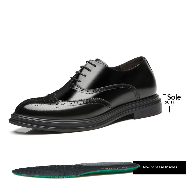 Voyage 2025 - Zapatos brogue con aumento de altura para hombre, de cuero, formales, de negocios, con punta puntiaguda de 8 cm, estilo coreano._voghion.com