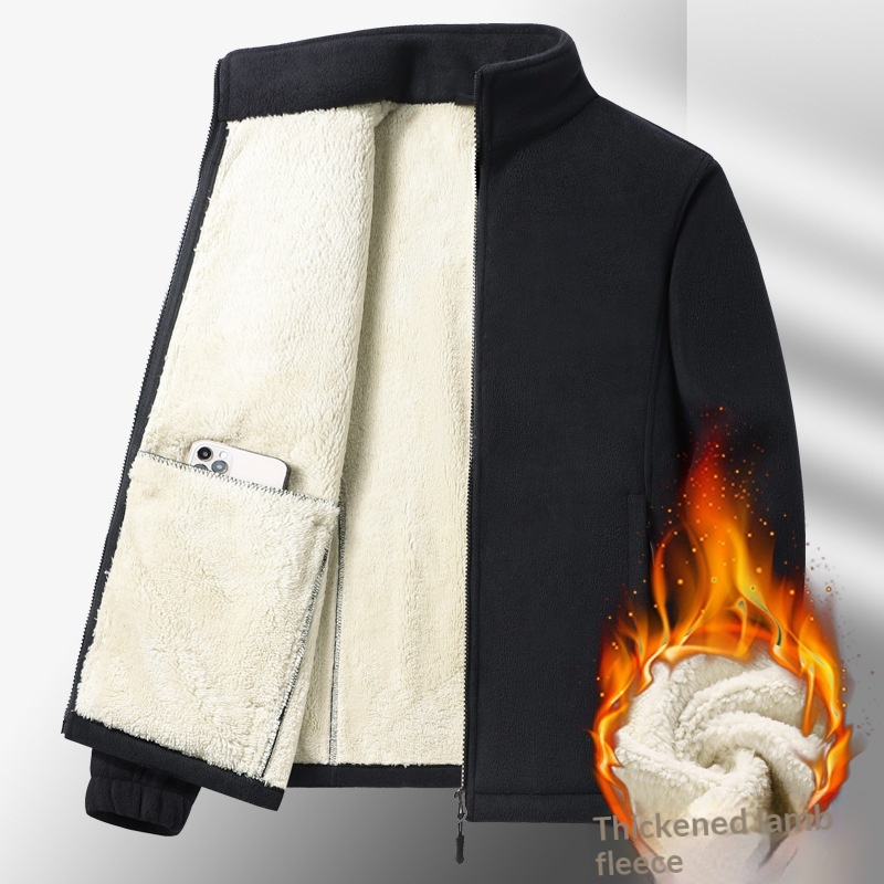 boy Boy Autumn Winter Lamb Wool Men's Jacket Fleece Lined Oversized Loose Warm Coat For Men Plus Size_voghion.com