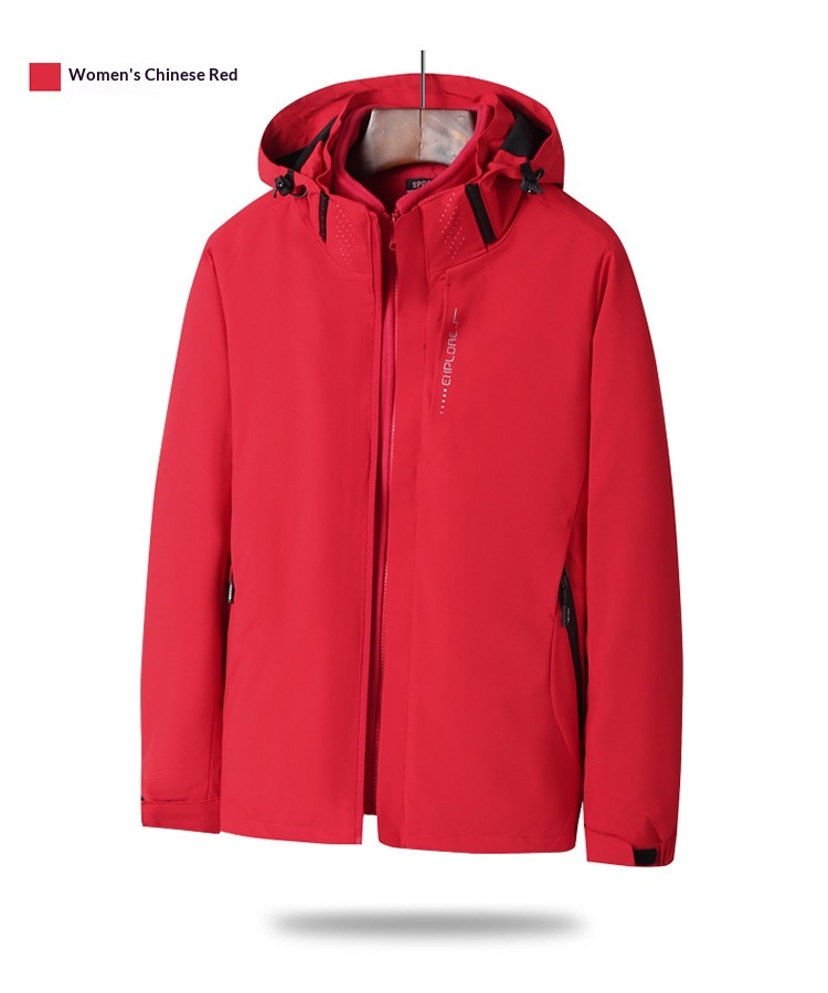 Boy Herren- und Damen 3-in-1 abnehmbare zweiteilige Outdoor-Jacke, winddicht und wasserdicht, Reise- und Bergsteigerbekleidung_voghion.com