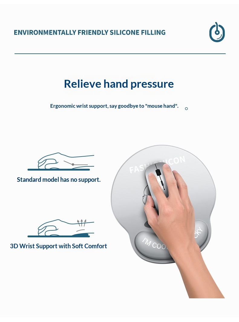 NeoGear NeoGear NeoGear Neue Maus-Tastatur-Handauflage, trendiges, niedliches, rutschfestes Handgelenkpolster, Französische Bulldogge 3D, Großhandel_voghion.com