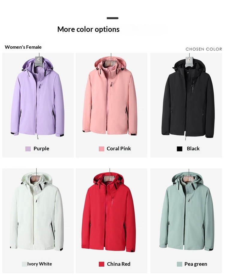 Boy Herren- und Damen 3-in-1 abnehmbare zweiteilige Outdoor-Jacke, winddicht und wasserdicht, Reise- und Bergsteigerbekleidung_voghion.com