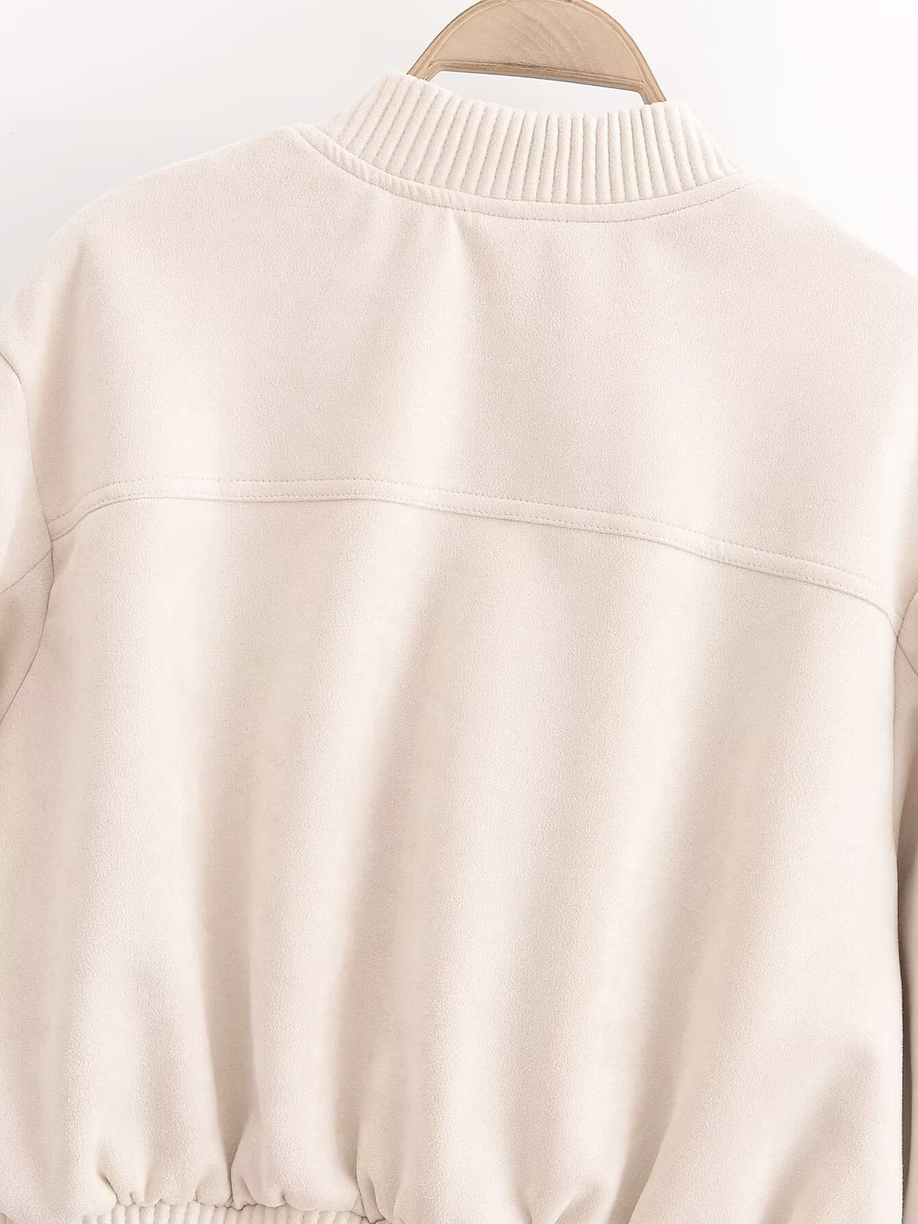 ChicShe 2024 European And American Style Suede Textured Women's Bomber Jacket New Autumn Casual Street Fashion_voghion.com