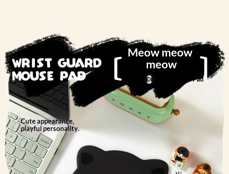 NeoGear NeoGear NeoGear Carino, resistente allo sporco, supporto per il polso, tappetino per mouse 3D, semplice e portatile, piccolo gatto arancione, scrivania da ufficio, fascia alta_voghion.com