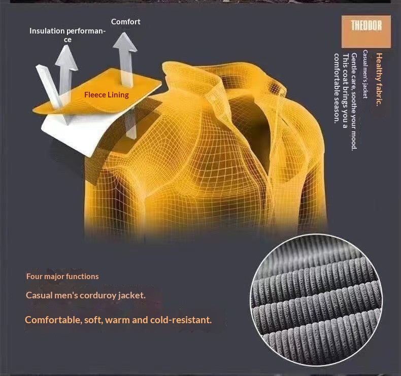 boy Boy Fleece Lined Thickened Woolen Jacket Autumn Winter New Warm Clothing Men's Short Coat Overcoat_voghion.com