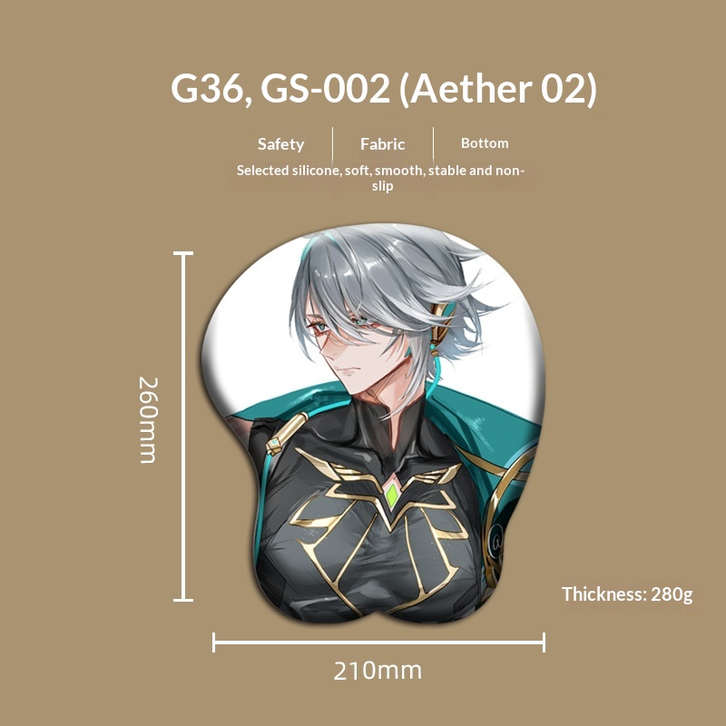 NeoGear NeoGear NeoGear Factory Direct Sale Chest Muscle Man 3D Silicone Wrist Mouse Memory Foam Desk Mat Hand Rest Thickened Office Gaming Pad_voghion.com