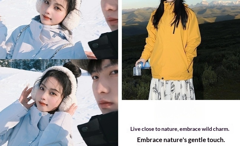 ragazzo Ragazzo Luo Tuo Stesso Stile Rain God Donna Tre in Uno Cappotto Antivento Impermeabile Caldo Tibetano Piccola Taglia Giacca da Trekking Uomo_voghion.com