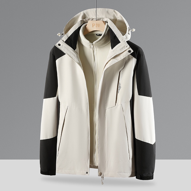 boy Boy Women's Trendy Brand Three-in-One Detachable Two-Piece With Fleece Lining, Thickened Men's Mink Velvet Windproof_voghion.com