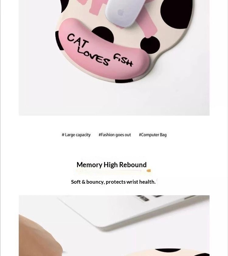 NeoGear NeoGear NeoGear Niedliche Cartoon-Katze-Maus für Frauen, verdickte Handauflage, rutschfeste Handgelenkauflage für Büro-Computer-Desktop_voghion.com