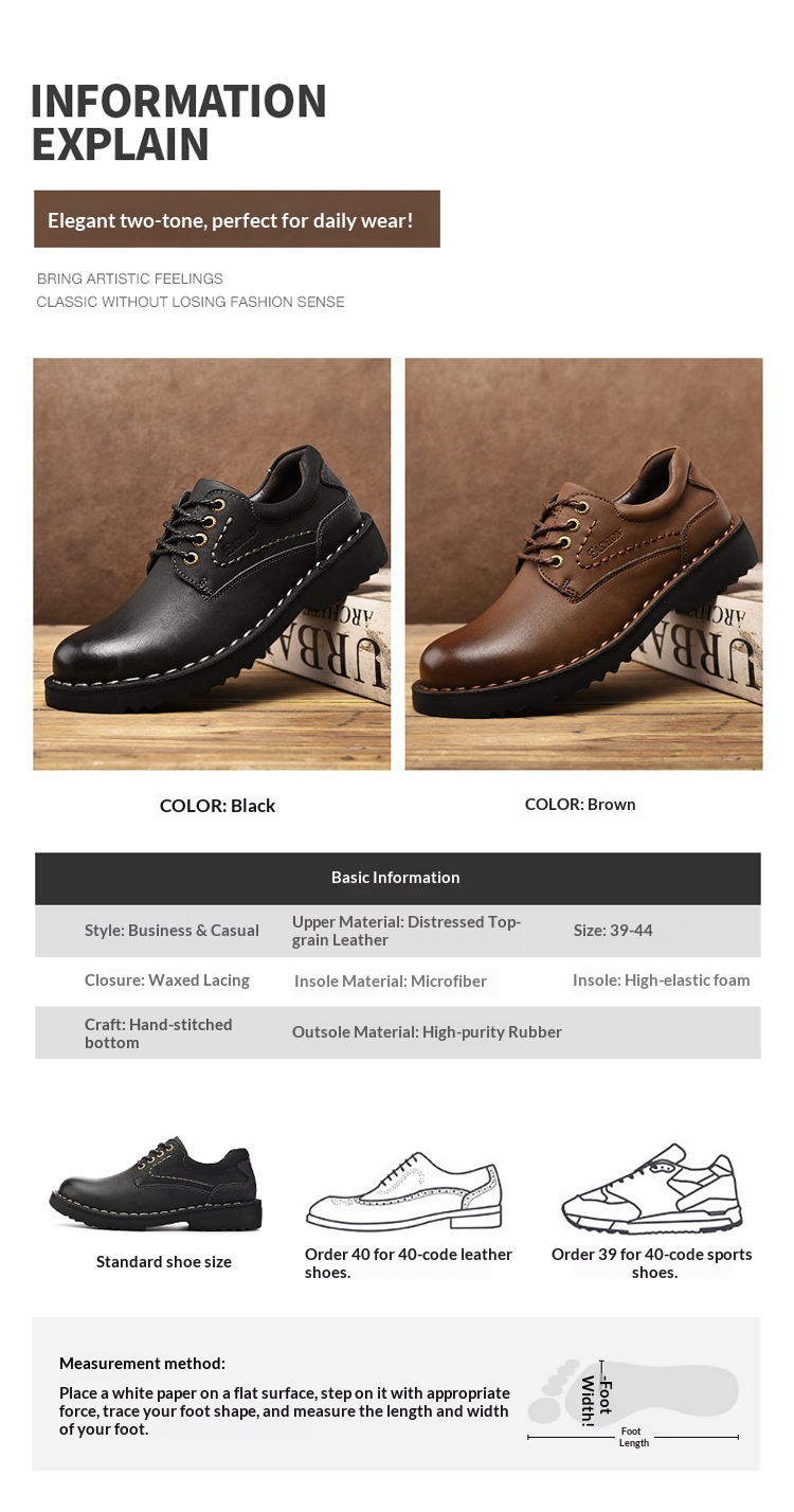 Voyage Cross-Border Genuine Big Stitching Leather Wide Round Toe Retro Color-Washed Work Martin Breathable Casual Men's Shoes_voghion.com