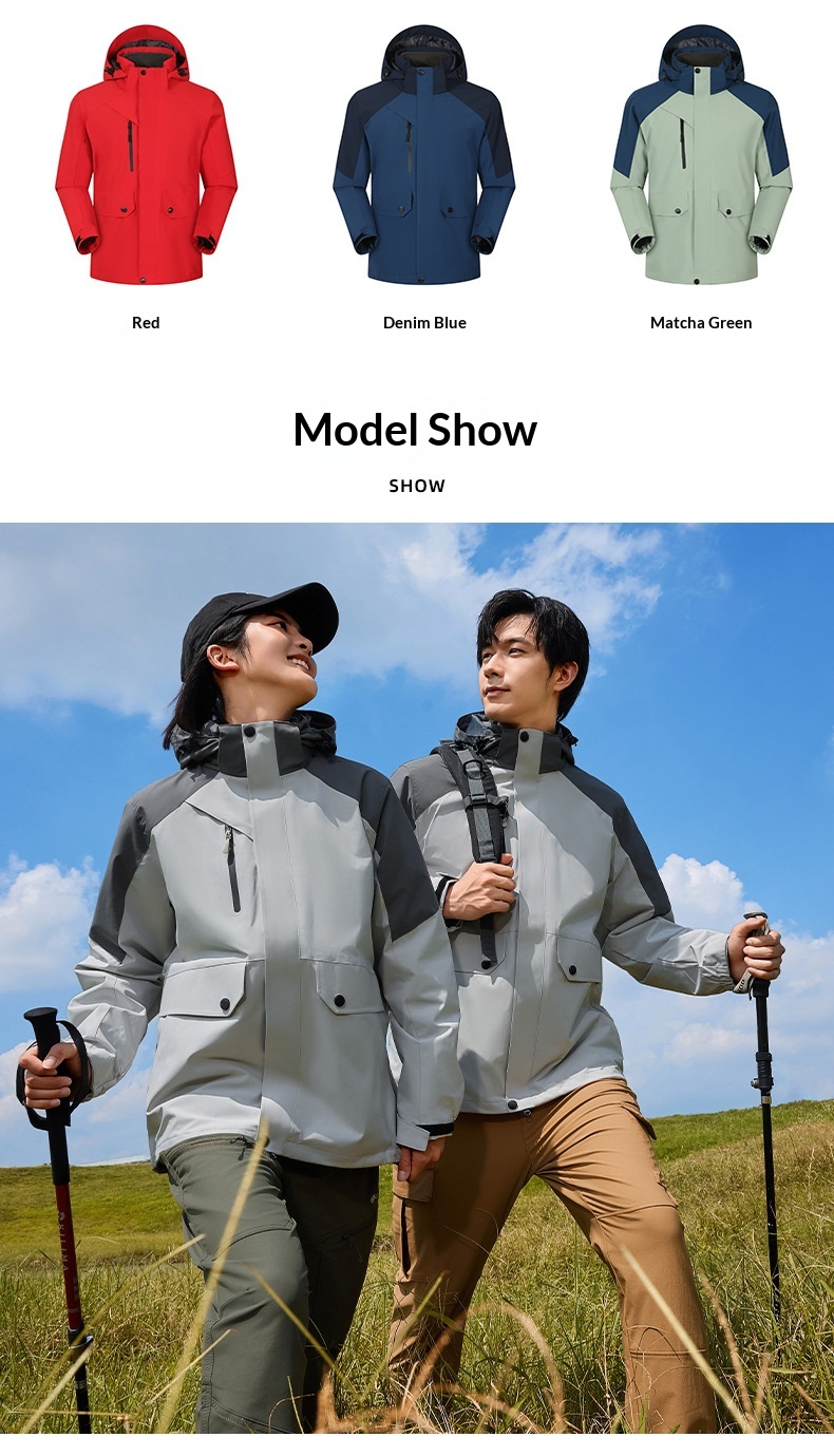 Giacca a vento da uomo, impermeabile e antivento, 3 in 1, staccabile, autunno inverno, nuovo set da due pezzi per esterni, da donna_voghion.com