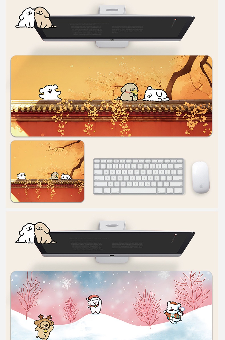 NeoGear NeoGear NeoGear Line Art Puppy Mouse Extra Large Student E-sports Game Anime Two-dimensional Computer Keyboard Pad Desk Mat_voghion.com