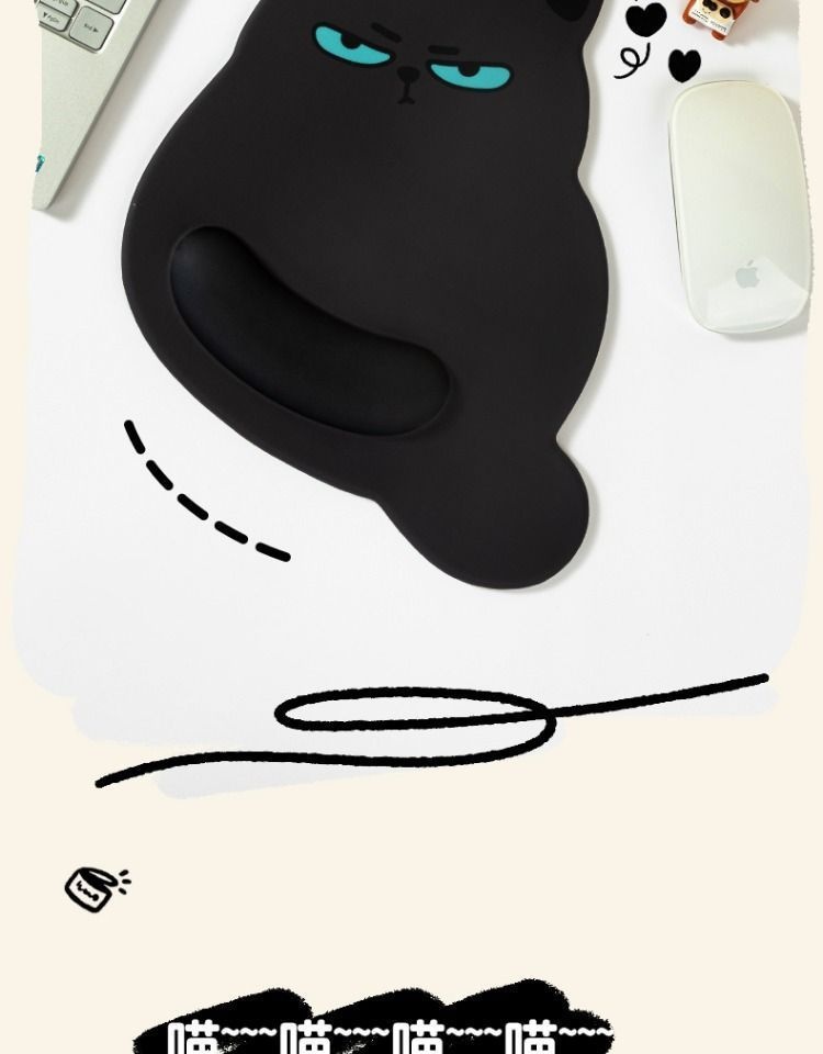 NeoGear NeoGear NeoGear Carino, resistente allo sporco, supporto per il polso, tappetino per mouse 3D, semplice e portatile, piccolo gatto arancione, scrivania da ufficio, fascia alta_voghion.com