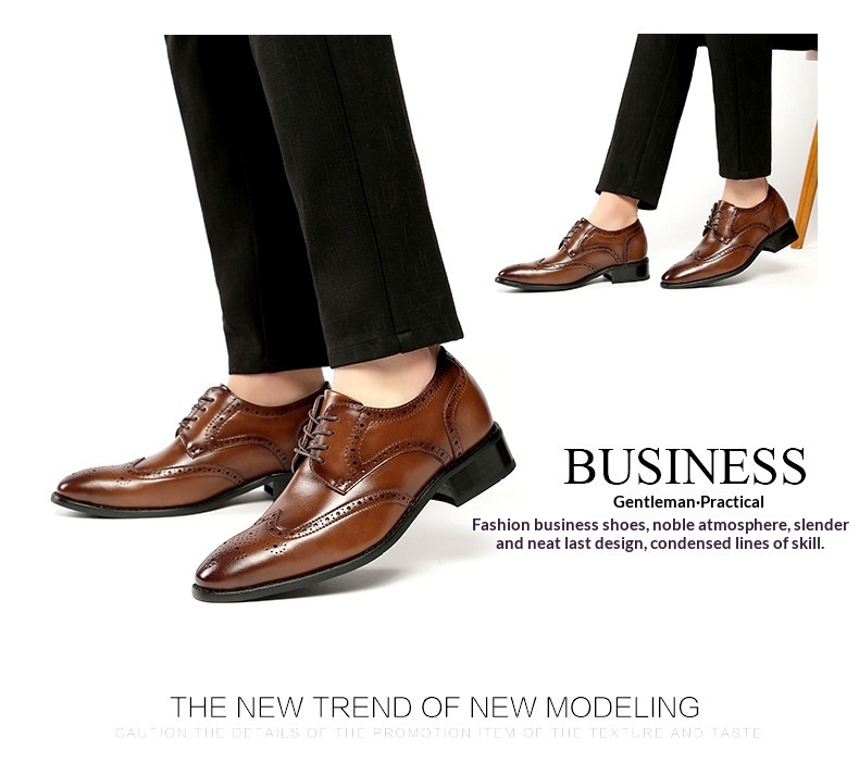 Voyage 2024 Nuovo stile, scarpe formali con aumento di altezza per uomo, in vera pelle, brogue, da ufficio, da uomo, da sposa_voghion.com
