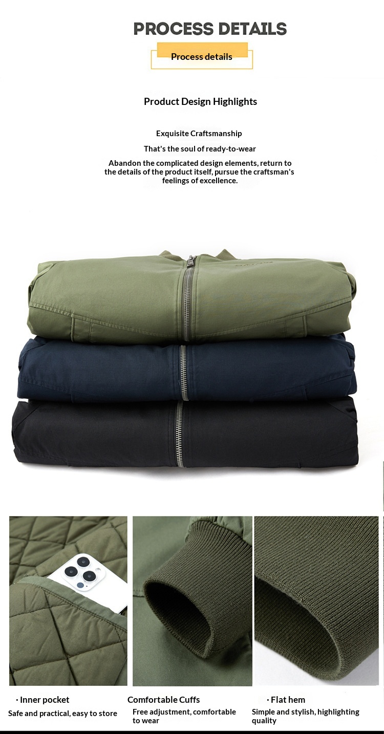 boy Boy 100% Cotton Bomber Men Spring Autumn Loose Fit Plus Size Men's Baseball Jacket Casual Versatile_voghion.com