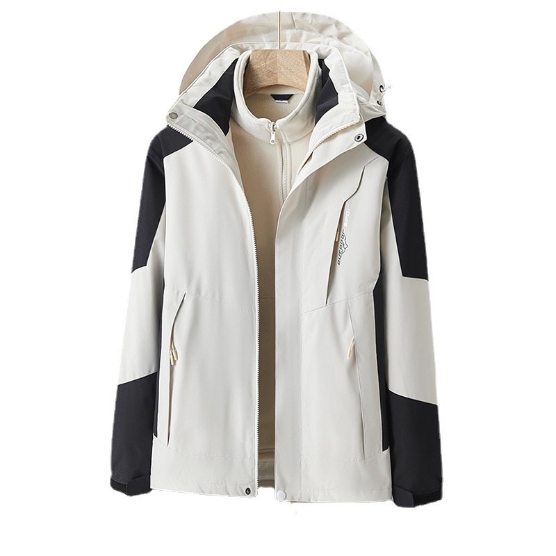 boy Boy Women's 3-in-1 Detachable Two-Piece Jacket Men's Outdoor Hiking Windproof Waterproof Coat For Snow Sports_voghion.com