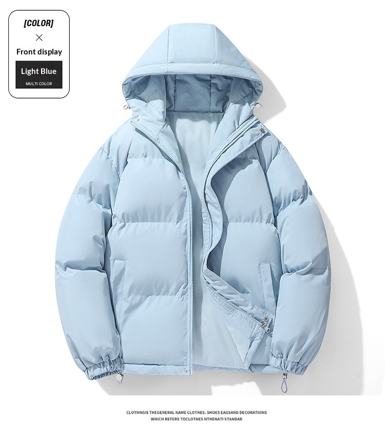 Pulse Herren Daunenjacke Wintermantel im neuen Hong Kong-Stil, lockere Passform, Übergröße, wattiert, Kapuze, Jugendgröße, Baumwoll-Steppjacke_voghion.com