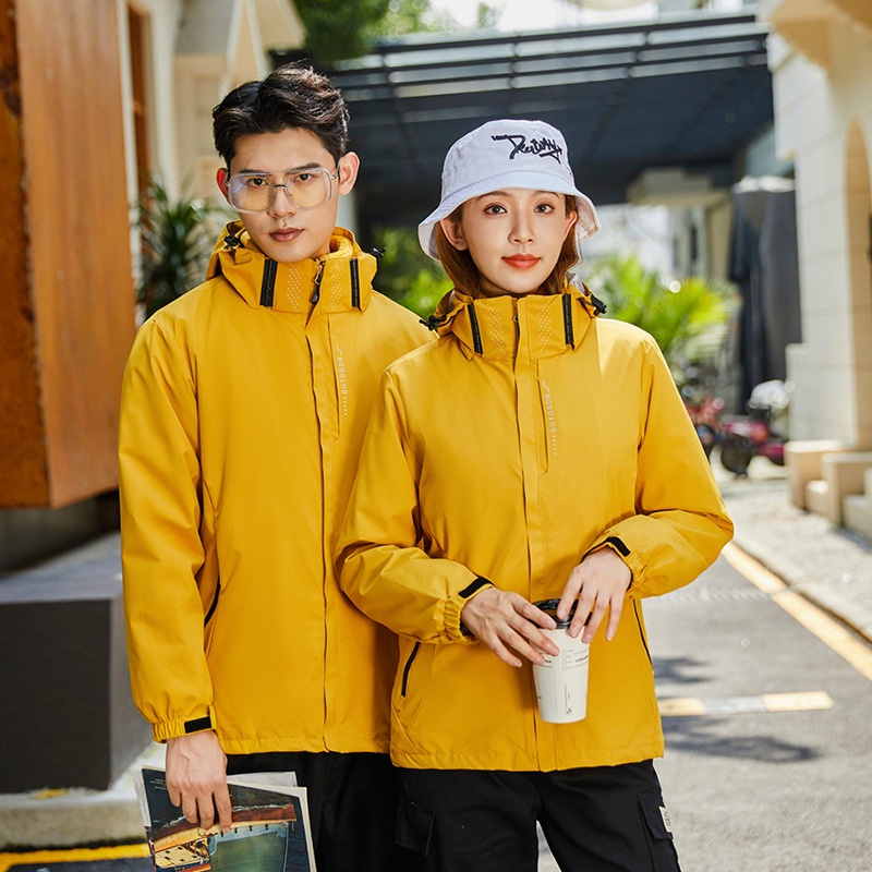 Giacca a vento ispessita da esterno per uomo e donna, set tre in uno da 0,05 kg, staccabile, antivento e impermeabile_voghion.com